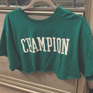 Green with white champion font size L cropped